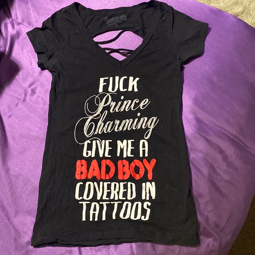 Small Black t shirt from Spencers.